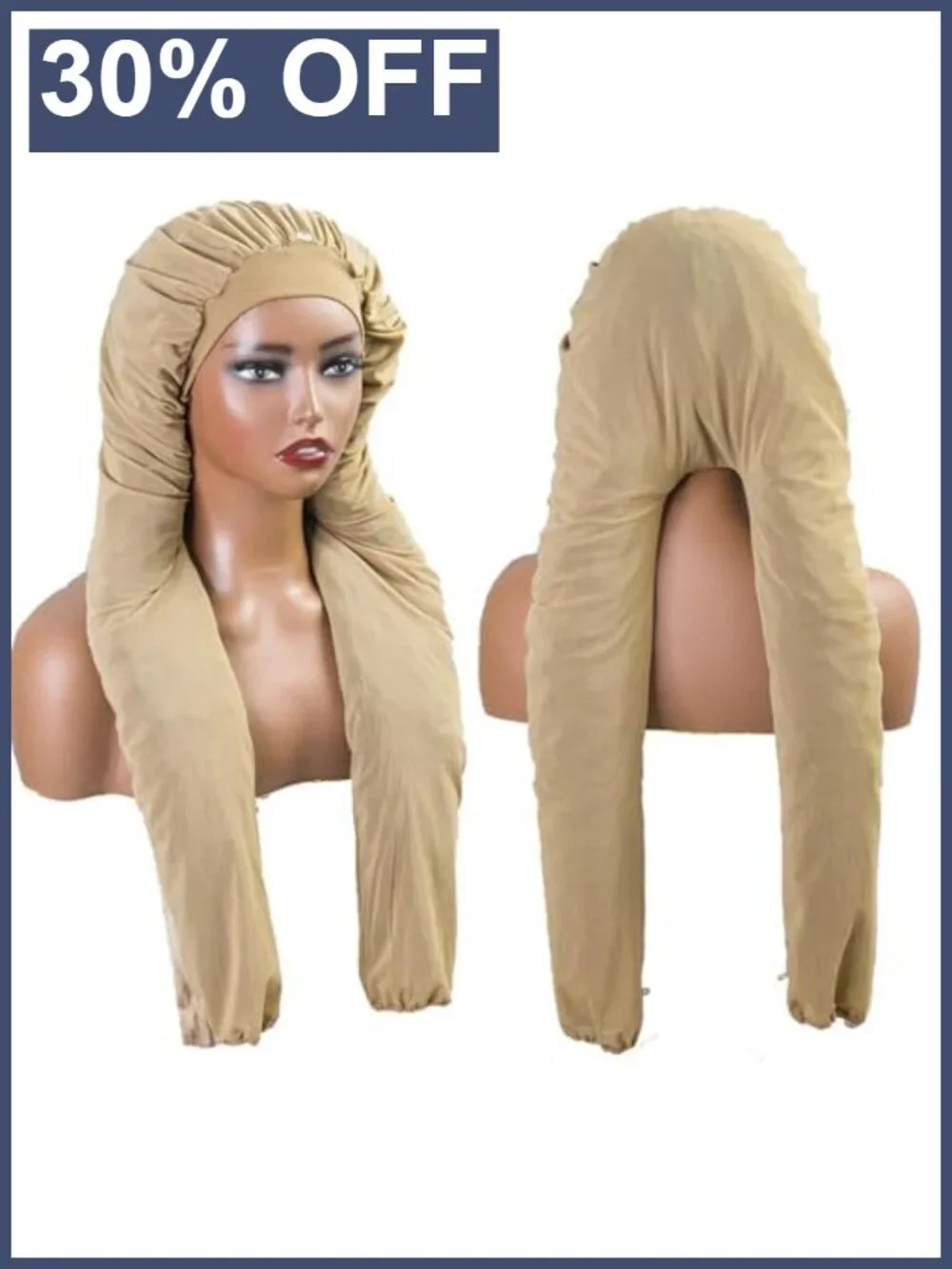 Long Hair Bonnet for Braids, Sleeping, Breathable Stretch Nylon Night Cap